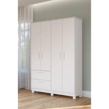 Imagem de Guarda roupa Bebe Permobili Jujuba 4 portas 2 gavetas MDF -, Branco