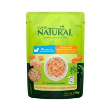 Imagem de Ração Úmida Guabi Natural para Cães Adultos Sabor Frango e Salmão com Cereais e Vegetais 100g