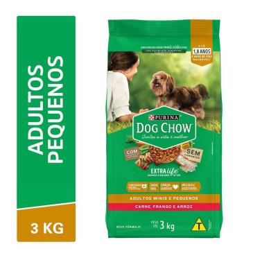 Imagem de Ração Cães Adultos Minis e Pequenos Sabor Frango e Arroz 3kg Dog Chow