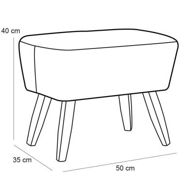 Imagem de Poltrona Fixa Com Puff Pés De Madeira Veludo Terracota C-417