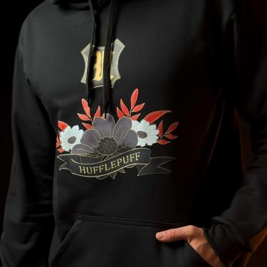 Imagem de Blusa de Moletom Hufflepuff Harry Potter Agasalho Masculino Casas de Hogwarts Edição Floral-Unissex