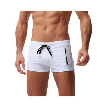 Imagem de Shorts De Natação Masculinos De Secagem Rápida Com Bolso Com Zíper, Bo