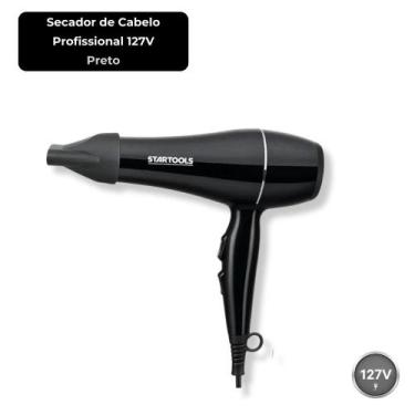 Imagem de Secador de Cabelo Profissional 1800W 127V Preto 2 Velocidades com Jato