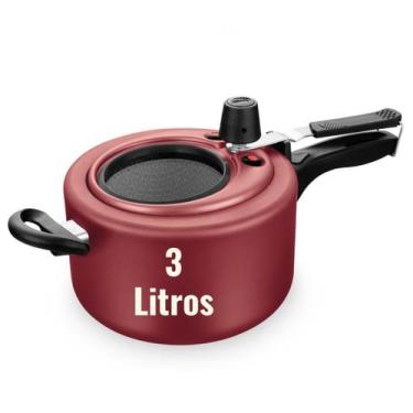 Imagem de Panela de Pressao 3 Litros -4 cores - COR:CEREJA - MTA, CEREJA