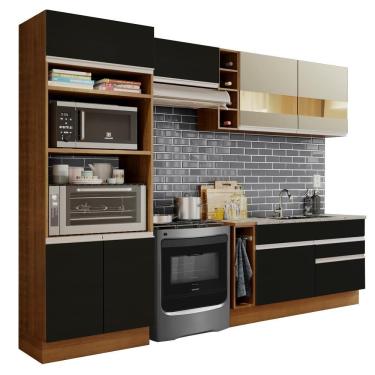 Imagem de Cozinha Jade com Armário e Balcão sem Tampo e Pia Madesa