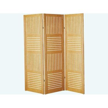 Imagem de 3 Biombo Folha Horizontal Vertical Ripado Divisor Madeira Mdf Cru Pain