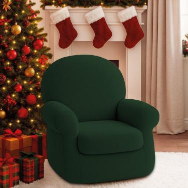 Imagem de Poltrona Natalina Papai Noel Merry Christmas Suede Verde