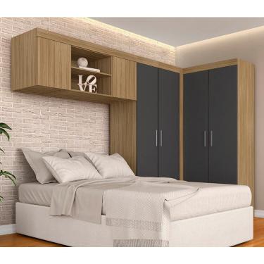 Imagem de Guarda Roupa Casal Modulado Luana Boreal/grafite - Móveis Arapongas