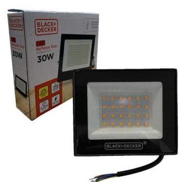 Imagem de Refletor Holofote Eco Led 30w Luz Quente 3000K Amarelo IP65 - Black+De