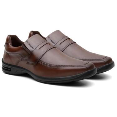 Imagem de Sapato Social Confortavel Masculino Ortopedico Couro Macio Anti Stress