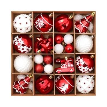 Imagem de Conjunto De Bolas De Natal Pintadas Premium De 6CM, 42 Peças, Decoraçõ