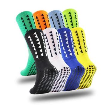 Imagem de Meias Masculinas Antiderrapantes Para Futebol Com Almofadas De Proteçã