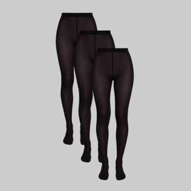Imagem de Kit 3 Pares De Meias Calças Lupo Opaca Fio 80 05858-001, Preto, M