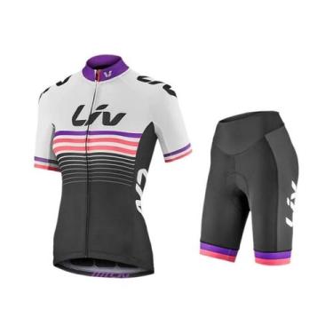 Imagem de Conjunto De Camiseta E Shorts De Ciclismo Feminino Leve E Respirável C