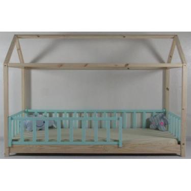 Imagem de Cama Montessoriana Solteirão Casinha Colorida Madeira Maciça Pinus - P