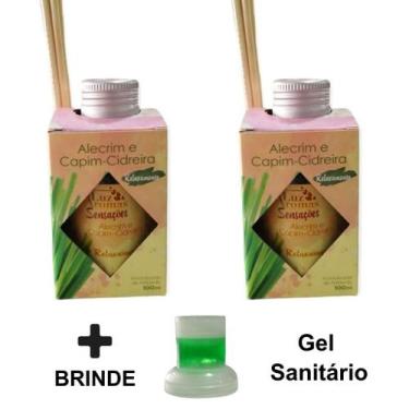Imagem de 2 Aromatizante Ambiente de Alecrim Capim Cidreira Odorizador Palito 10