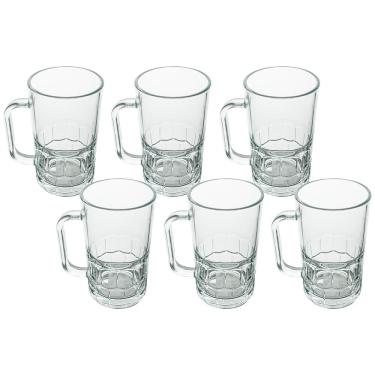 Imagem de Jogo de Canecas de Chopp de Vidro 320ml 6 Peças Seu Lar