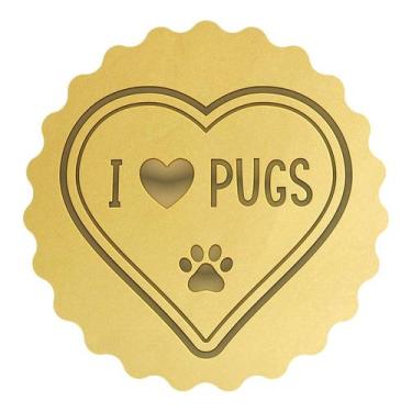 Imagem de Cortador Biscoito I love Pugs Coração com Patinha - DOCE IMPRESSO,  7,