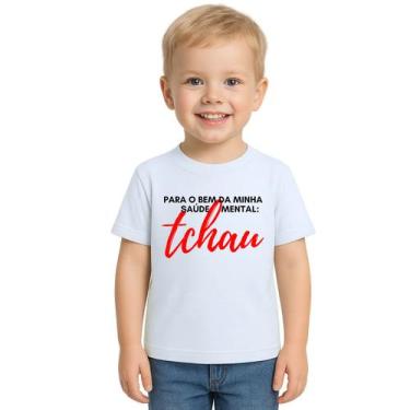 Imagem de Camiseta Para Bem da Saúde Mental Tchau Personalizada - UseP4, Branco,