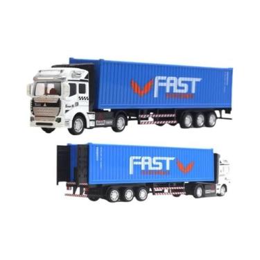 Imagem de 1/48 caminhão contêiner de tamanho grande removível brinquedo de corda