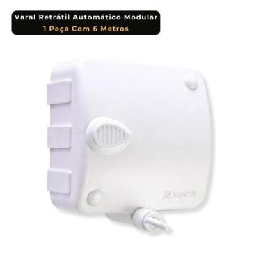 Imagem de Varal Retrátil Automático 6 metros Modular 1 Peça com Trava de Seguran