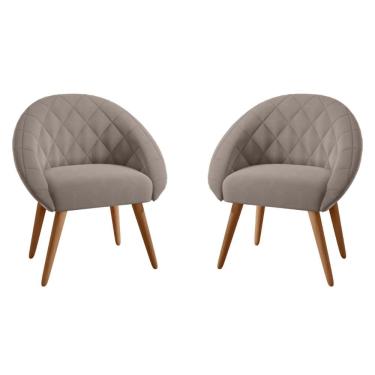 Imagem de Conjunto Poltrona Para Sala De Recepção Celina Inca Sépia Kit 2 Poltronas Mais de Casa