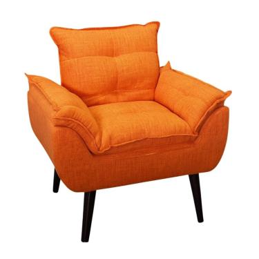 Imagem de Poltrona Decorativa Glamour Veludo Laranja SMF Decor