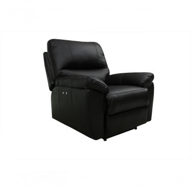Imagem de Poltrona Do Papai Reclinável Genova Power Touch Couro Preto Mempra Móveis