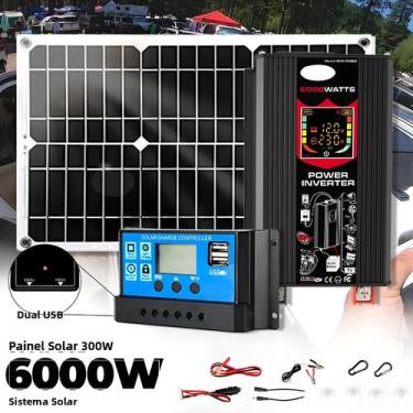 Imagem de Inversor De 6000W 12V Para 220V Com Controlador De 30A E Sistema De Ca