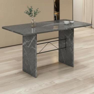 Imagem de Mesa de Jantar Retangular Tampo 140x75cm Base Granito Topázio - Tubula