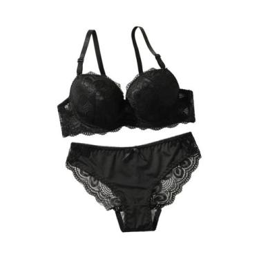 Imagem de Conjunto De Sutiã Sexy De Renda Para Mulheres, 2 Peças, Lingerie Com E