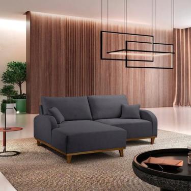 Imagem de Sofá 2 Lugares com Chaise Lado Esquerdo 185cm em Veludo Mercúrio - Le 