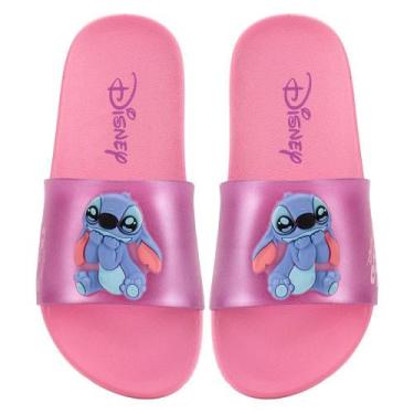 Imagem de Chinelo infantil slide disney mania stitch grendene kids 22994, Pink, 