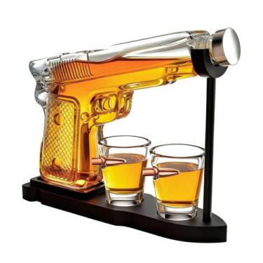 Imagem de Conjunto de Decantador de Uísque em Forma de Pistola 300 ml de Vidro -