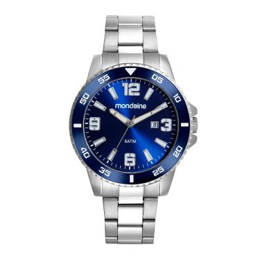Imagem de Relógio MONDAINE masculino analógico azul prata 83509G0MVNE3