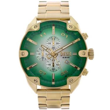 Imagem de Relógio Diesel Masculino Spiked DZ4685 Dourado e Verde - CliqueCompre