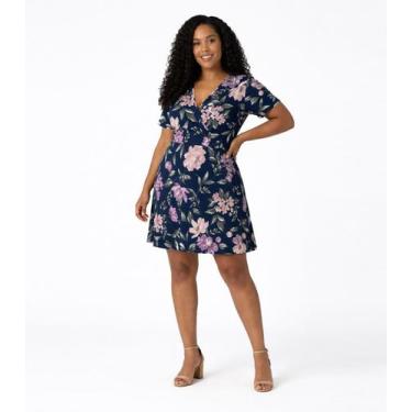 Imagem de Vestido Curto Feminino Plus Size Helanca Select Azul, XXG, Azul