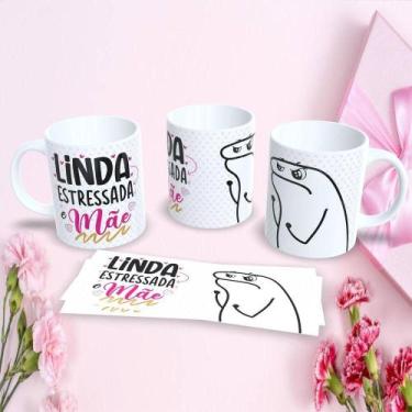 Imagem de Caneca Dia das Mães Flork Estampa 9 Porcelana 325ML Branca Apta micro-
