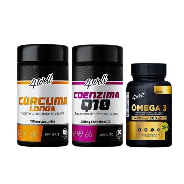 Imagem de Kit Longevidade Ômega 3 + Coenzima Q10 + Cúrcuma-Unissex