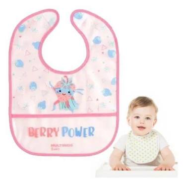 Imagem de Babador Multikids Baby Yum! Rosa Impermeável Bolso Coletor