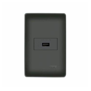 Imagem de Tomada Usb Fame Habitat Black 15w Com Placa 4x2 Preta - FAME BRASIL