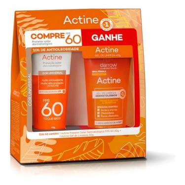 Imagem de Kit Actine Darrow Protetor Solar FPS 60 com Cor + Gel de Limpeza Facia