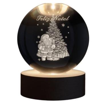 Imagem de Luminária de Mesa Papai Noel Bola de Cristal Natal Pequena - Dexin, Ar