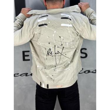 Imagem de Jaqueta Masculina Premium Estampada 4k Relax - JST Jeans, Bege, M