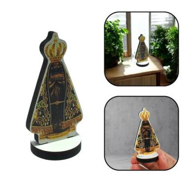 Imagem de Adorno Imagem Nossa Senhora Aparecida Madeira 8 cm - FORNECEDOR 11