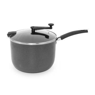 Imagem de Pipoqueira 22CM 5,6L Antiaderente Alumínio Tampa de Vidro 7 Camadas Cinza Multiflon