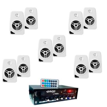 Imagem de Amplificador Som Ambiente 500 Watts Blue 4 Canais - Orion + Caixas de 