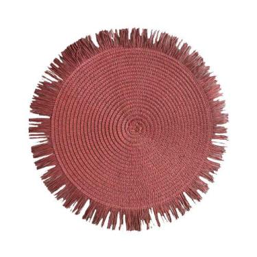 Imagem de Jogo americano florida 38 cm redondo 4 pcs - Niazitex, Vermelho