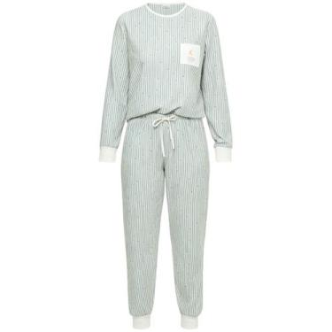 Imagem de Pijama Longo Bela Notte 10011716 Feminino Listras Fio Tinto T. P/GG, G