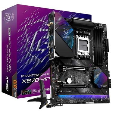 Imagem de Placa Mãe X870 Riptide Wi-Fi Socket AM5 DDR5 ATX Preto Asrock com Bluetooth 5.2 e Pcie 5.0